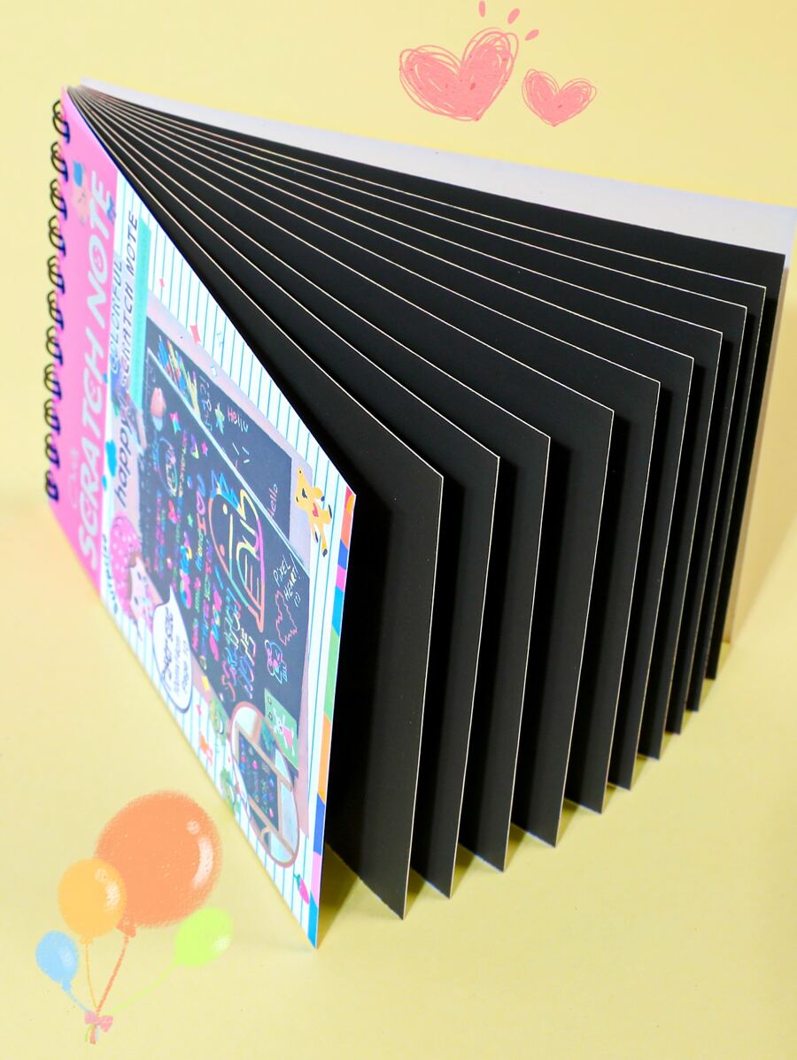 10 Pages/Book Colorful Scratch Art Book Scratch Drawing Creative Doodle Scratch Paper Pink Small Size Scratch Book Fun Scratch Art - Multicolor - View 1