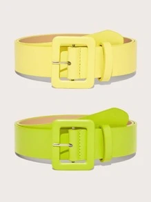 2入組方形扣皮帶附打孔工具 - 彩色 - 查看 1