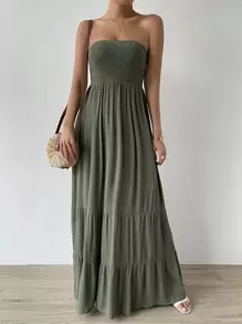 Breezaya Casual - Modern Casual Casual-Woman Strapless - Army Green - View 1