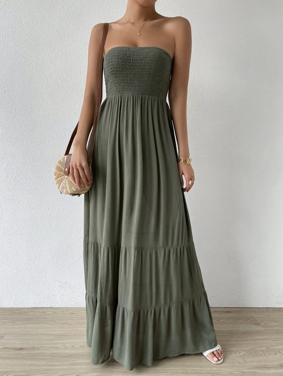 Breezaya Casual - Modern Casual Casual-Woman Strapless - Army Green - View 1