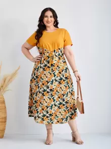 EMERY ROSE 大碼印花前打結連衣裙 - 彩色 - 查看 1