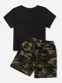 SHEIN Bộ thời trang bé trai Dây kéo Túi Ngụy trang Thể thao - Nhiều màu - Xem 2