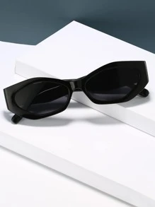 1pc/2pcs Plastic Geometric Cat Eye Boho Summer Beach Vacation Travel UV Protection Decorative Sunglasses For Women - Grey - View 2