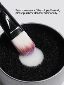 1入組化妝刷乾清潔盒雙使用眼影畫筆顏色去除器海綿刷洗滌洗滌器乾淨成套工具 - 米色 - 查看 7