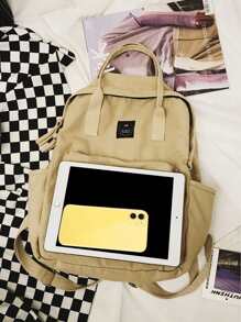 Túi đi học ba lô bằng vải nhẹ có túi phía trước dành cho sinh viên tốt nghiệp, nữ sinh tuổi teen, sinh viên năm nhất, sinh viên năm thứ hai, cấp hai và cấp ba ở trường đại học, đại học và trung học, hoàn hảo cho các hoạt động ngoài trời, du lịch và trở lại trường học - Màu Khaki - Xem 5