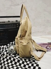 Túi đi học ba lô bằng vải nhẹ có túi phía trước dành cho sinh viên tốt nghiệp, nữ sinh tuổi teen, sinh viên năm nhất, sinh viên năm thứ hai, cấp hai và cấp ba ở trường đại học, đại học và trung học, hoàn hảo cho các hoạt động ngoài trời, du lịch và trở lại trường học - Màu Khaki - Xem 7