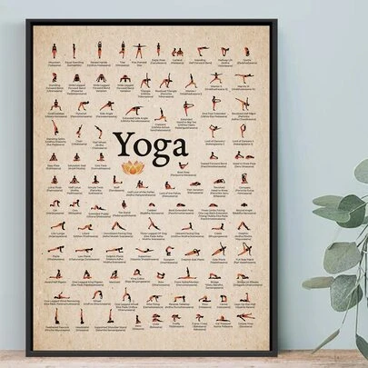 ヴィンテージヨガポスター、寝室/ヨガスタジオの装飾に最適 フレームなし アートワーク 1枚