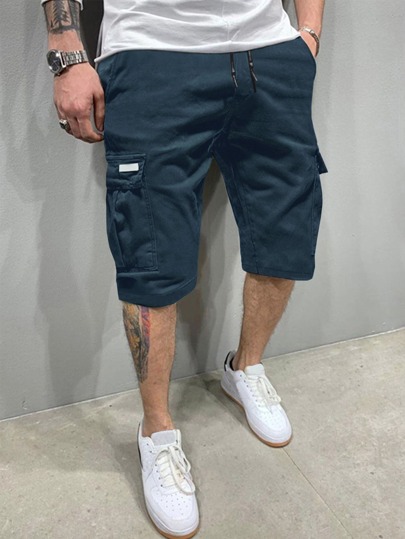 Manfinity Homme Shorts cargo à cordon de serrage et poches rabattantes pour hommes