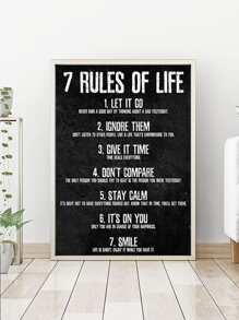 Slogan Graphic Unframed Painting - Multicolor - View 1