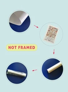 1pc Flower Print Unframed Painting - Multicolor - View 7