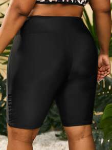 SHEIN Swim Curve Plus Wideband Waist Bikini Bottom,Summer Beach - Black - View 2