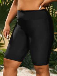 SHEIN Swim Curve Plus Wideband Waist Bikini Bottom,Summer Beach - Black - View 3