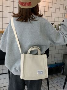 Nhẹ, Túi vuông trang trí chữ cái dành cho doanh nhân dành cho nữ tuổi teen Sinh viên đại học, tân binh và công nhân cổ trắng Hoàn hảo cho văn phòng, đại học, công việc, kinh doanh, đi làm - Màu be - Xem 2