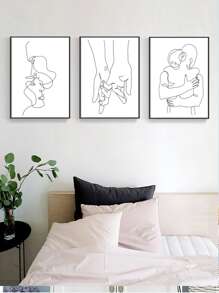 3 cái mô hình trừu tượng Bức tranh không khung - Đen và trắng - Xem 3