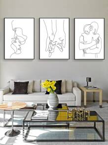 3 cái mô hình trừu tượng Bức tranh không khung - Đen và trắng - Xem 4