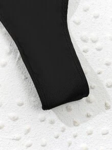 Bộ bikini xếp nếp liên kết vòng, cho kỳ nghỉ hè ở bãi biển - màu đen - Xem 5