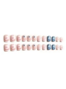 24 miếng móng tay giả hoạt hình và 1 miếng băng dính - Nhiều màu - Xem 2