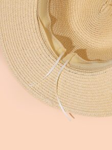 Minimalist Straw Hat - Beige - View 4