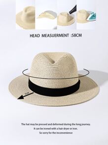 Minimalist Straw Hat - Beige - View 5