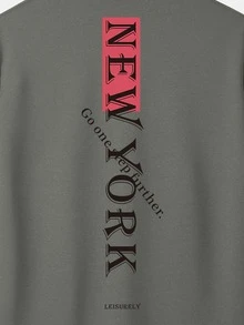 Manfinity Homme Men Letter Graphic Mock Neck Tee - Grey - View 6