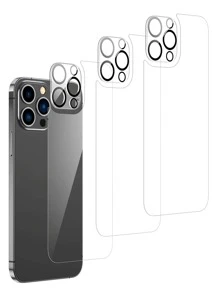 3 tấm màn hình cường lực Film & 3 tấm bảo vệ ống kính - Trong sáng - Xem 1