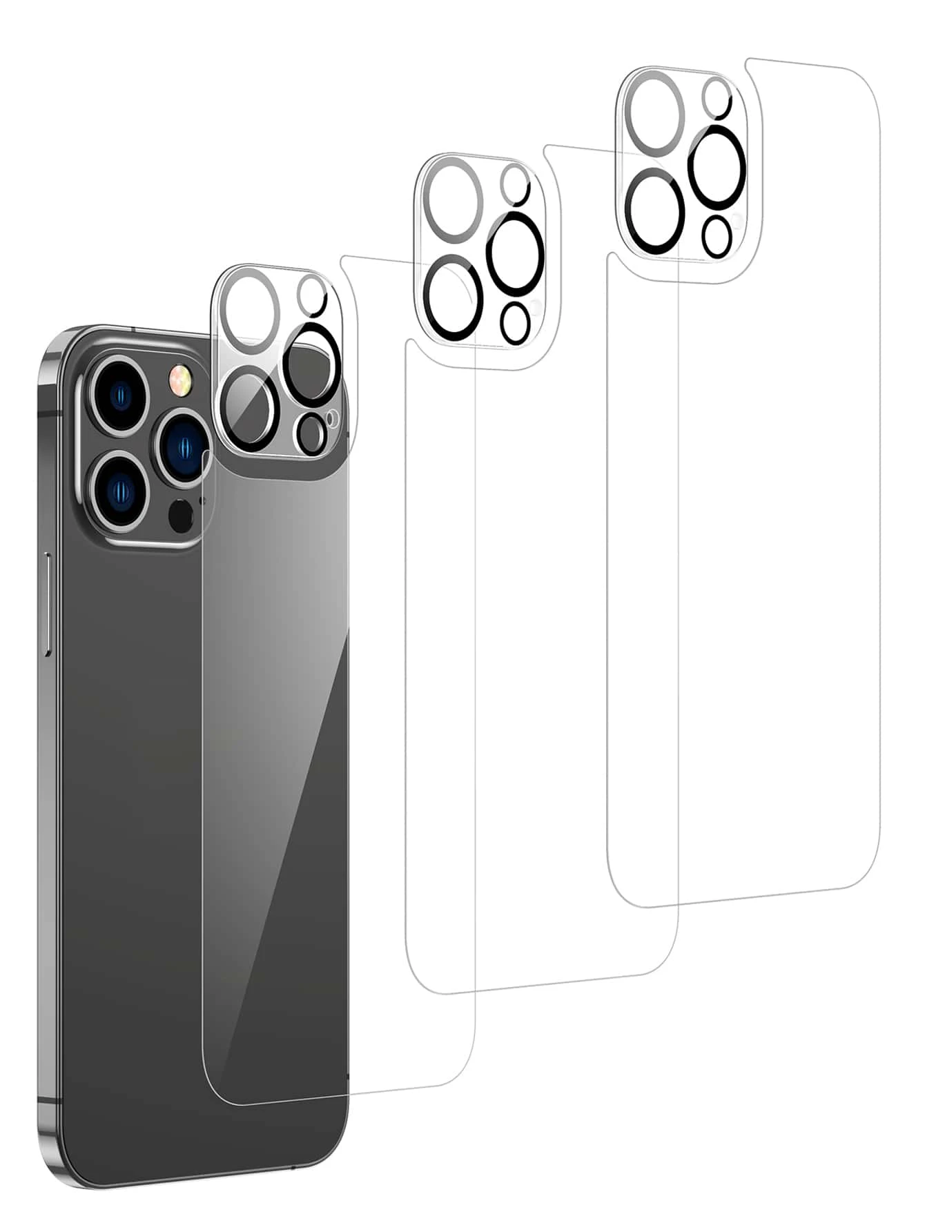 3 tấm màn hình cường lực Film & 3 tấm bảo vệ ống kính - Trong sáng - Xem 1