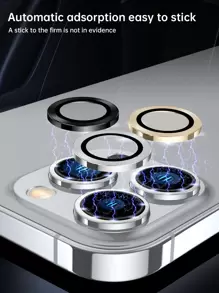 3pcs Tempered Lens Protector Compatible With iPhone - Multicolor - View 3