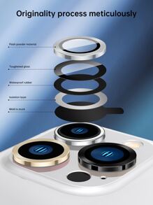 3pcs Tempered Lens Protector Compatible With iPhone - Multicolor - View 4