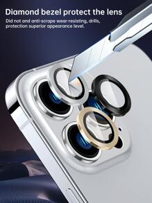 3pcs Tempered Lens Protector Compatible With iPhone - Multicolor - View 5