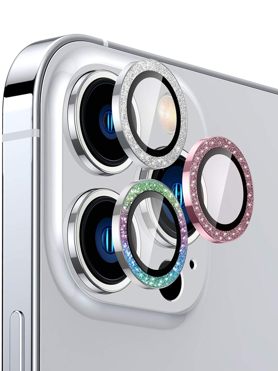 3 miếng bảo vệ ống kính máy ảnh lấp lánh tương thích với iPhone15/15Plus/15Pro/15Promax - Nhiều màu - Xem 1
