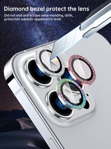 3 miếng bảo vệ ống kính máy ảnh lấp lánh tương thích với iPhone15/15Plus/15Pro/15Promax - Nhiều màu - Xem 5