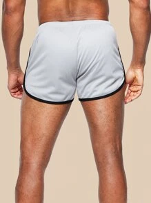 G Gradual Men Zipper Pocket Contrast Binding Sports Shorts - Light Grey - View 2