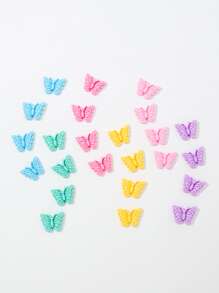 24入組蝴蝶DIY髮飾配件