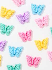 24入組蝴蝶DIY髮飾配件