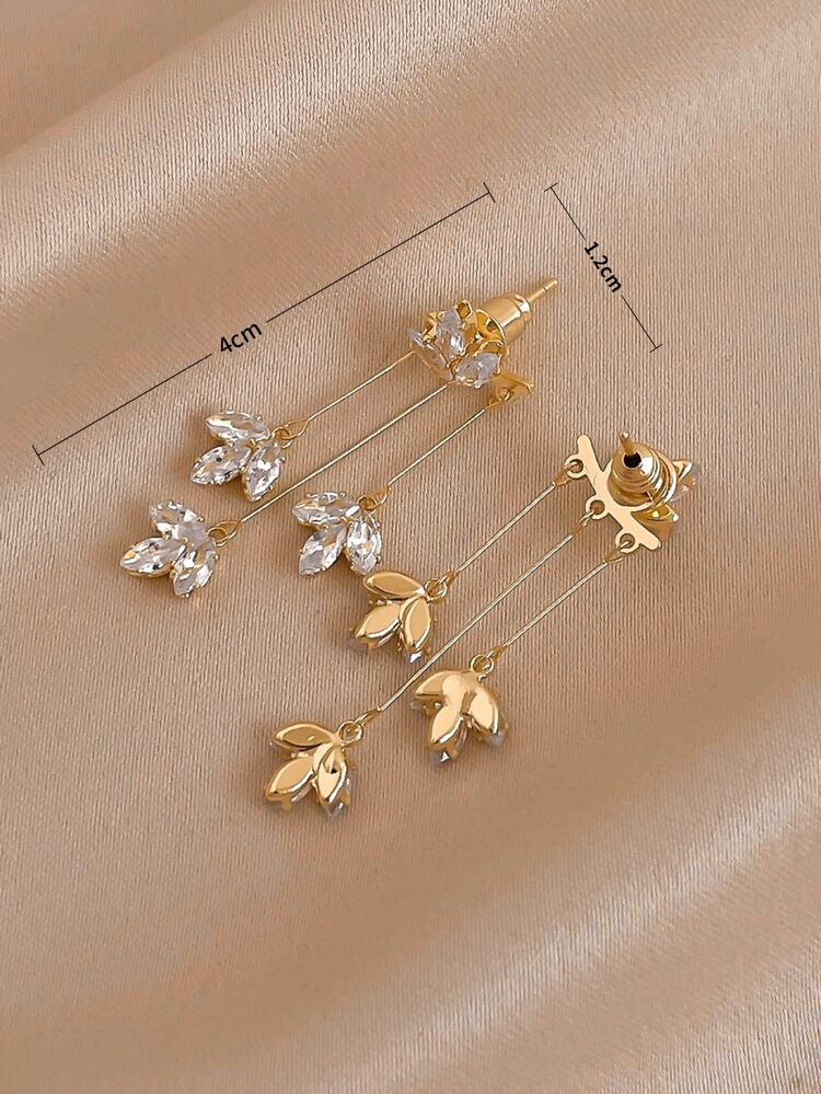 Andkiss Cubic Zirconia & Tassel Decor Earring Jackets