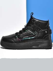 Men Studded Decor Letter Detail Skate Shoes