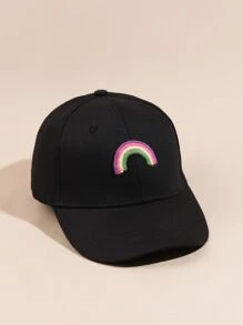 Niños Gorra de béisbol de arcoíris con parche - Negro - Ver 1