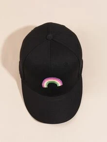 Niños Gorra de béisbol de arcoíris con parche - Negro - Ver 3