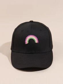 Niños Gorra de béisbol de arcoíris con parche - Negro - Ver 5