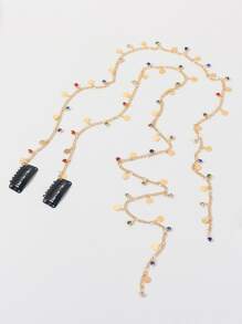 2 Miếng Đĩa nhạc & Đồ trang trí Rhinestone Kẹp tóc Đối với Mỗi ngày Tạo kiểu Thích hợp Đối với Khuôn viên đại học Ngày đêm Kỳ nghỉ Hằng ngày Du lịch - Vàng - Xem 2