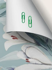 1 rollo de papel tapiz autoadhesivo con estampado de lirios de gran tamaño, resistente al agua y a la humedad, para decoración del hogar, adecuado para sala de estar y dormitorio, de 39.37x11.81 pulgadas - Multicolor - Ver 8