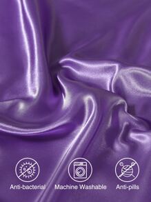 素色緞面床笠套裝不附內芯 - 紫色 - 查看 4