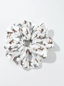 動物印花大腸髮圈 - 白色 - 查看 2