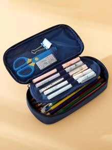 1pc Flower & Rainbow Print Pencil Bag - Multicolor - View 2