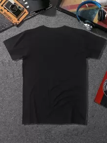 Manfinity Hypemode Men T-Shirts Fit Crew Neck Short Sleeve Graphic Tee Animal Casual Funny Summer Meme Print Tee - Black - View 2