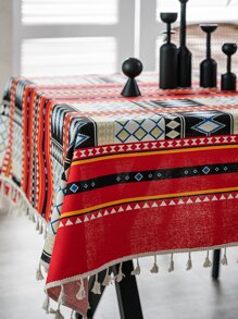 1pc Geometric Pattern Tablecloth - Multicolor - View 4