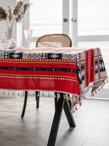 1pc Geometric Pattern Tablecloth - Multicolor - View 2