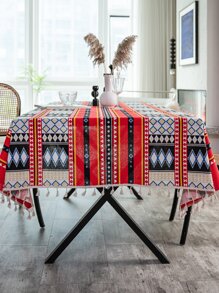 1pc Geometric Pattern Tablecloth - Multicolor - View 6