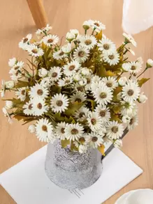 1PC/3pcs Artificial Flowers European Style Daisy Bouquet, Home Vase Decoration, Dining Room, Bedroom, Flower Arrangement, Wedding, Bride Holding Flower, Wrist Flower, Chest Flower DIY Material, Birthday Party Decoration Material, Valentine'S Day New Year Gifts, Valentine Day, Gift - Multicolor - View 1