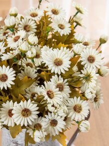 1PC/3pcs Artificial Flowers European Style Daisy Bouquet, Home Vase Decoration, Dining Room, Bedroom, Flower Arrangement, Wedding, Bride Holding Flower, Wrist Flower, Chest Flower DIY Material, Birthday Party Decoration Material, Valentine'S Day New Year Gifts, Valentine Day, Gift - Multicolor - View 3